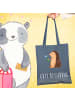 Mr. & Mrs. Panda Schultasche Igel Blumen mit Spruch in Indigo Blue