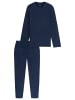 Schiesser Schlafanzug Selected Premium Warming in Deep blue