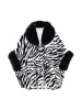 fraully Damen Poncho in Schwarz Weiss