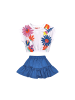 Denokids Set Crop Top & Skirt Floral in weiss