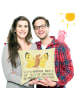 Mr. & Mrs. Panda Kissen Schmetterling Zitronenfalter mit Spruch in Gelb Pastell