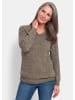 GOLDNER Strickpullover mit V-Ausschnitt in beige