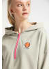 myMO ATHLSR Damen Cropped Hoodie in Grau Olive