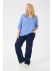 KAFFE curve Langarm-Bluse KCsida in Blue / Light Blue Stripe