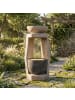 ABRIHOME Zimmerbrunnen in Beige LED mit Pumpe Kunststein Zierbecken für Garten