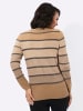 WITT WEIDEN Pullover in camel-steingrau-geringelt