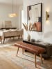 KADIMA DESIGN Sitzbank | Echtleder/Holz, 115x53x38cm, Flur, Design