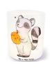 Mr. & Mrs. Panda Glas Kerzenhalter Waschbär Kürbis ohne Spruch in Transparent
