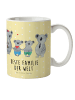 Mr. & Mrs. Panda Trinklernbecher Koala Familie zwei mit Spruch in Gelb Pastell