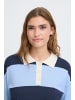 ICHI Strickpullover langarm IHBOSTON Loose fit in BLUE COMB POLO