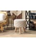 Beliani Hocker MANZAI in Beige/Braun - (W) 40 x (H) 44 x (L) 40 cm