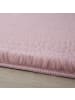 KADIMA DESIGN Teppich Kurzflor Uni-Look Polyester Wohnzimmer waschbar in Rosa