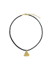 Noelani Choker Edelstahl, IP gold, Leder in Gold