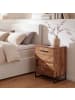 FineBuy Nachttisch in Braun / Sheesham / 45x35x65