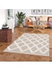 Pergamon In & Outdoor Teppich Shaggy Juist Rauten in Beige