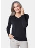 GOLDNER Kurzgröße:  Pullover mit V-Ausschnitt Pullover mit V-Ausschnitt in schwarz
