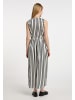 DreiMaster Klassik Damen Wickelkleid in Schwarz Wollweiss