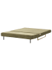 Beliani Schlafsofa JERSLEV in Grün/Braun - (W) 150 x (H) 87 x (L) 84 cm