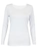 Alkato Alkato Damen Langarm Shirt mit O-Ausschnitt in weiß