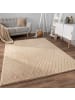 KADIMA DESIGN Hochflor Teppich waschbar Unifarben Struktur Schlafzimmer in Beige