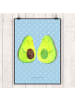 Mr. & Mrs. Panda Bild Avocado Pärchen ohne Spruch in Blau Pastell