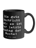Mr. & Mrs. Panda Kaffeebecher Spruch Hoffnung Montag mit Spruch in Schwarz