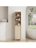 ABRIHOME Badezimmerschrank in Eiche 162,5 cm mit Türen und Regalen