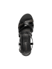 Tamaris Sandalen mit Keilabsatz aus Leder Schwarz