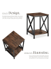 tectake Beistelltisch Carlton 40,5 x 40,5 x 52,5 cm, Industrial Holz dunkel, rustikal