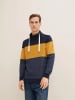 Tom Tailor Gestreifter Colorblock Pullover Schalkragen Sweater cutline snood in Blau