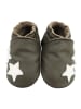 Bemesu Hellbraune Baby-Lederschuhe, komfortable rutschfeste Sohle - Sternmuster