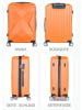 Cheffinger Reisekoffer ABS-03 Koffer 3-teilig Hartschale Trolley Set in Orange