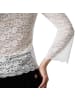 tectake Blusenshirt, einfarbige Trachtenbluse aus feiner Spitze, Knopfkragen