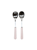 Blond Amsterdam 2tlg. Salatbesteck Set Streifen EB in Rosa - 25cm