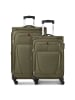 Wenger Beaumont 4-Rollen Kofferset M+L mit Dehnfalte olive