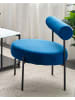 Beliani Sessel ALPHA in Blau/Schwarz - (W) 60 x (H) 66 x (L) 60 cm