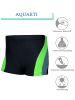 Aquarti Jungen Kinder Badehose Seitliche Paspel in schwarz/grün