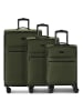 Bugatti Valencia Soft 4 Rollen Kofferset 3-teilig mit Dehnfalte olive