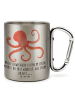 Mr. & Mrs. Panda Karabiner Tasse Tintenfisch mit Spruch in Silber
