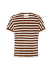 Marie Lund Frottee-Shirt in braun weiß - 0001