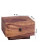FineBuy Nachttisch in Braun / Sheesham / 40x40x25