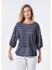 GOLDNER Kurzgröße:  Shirt aus Flammengarn im Ringel-Look in marine / weiß / geringelt