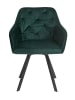 SalesFever Polsterstuhl modern 360° drehbar mit Steppung Samtoptik in Tannengrün