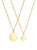 Elli Halskette 925 Sterling Silber Herz, Plättchen in Gold