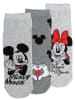 Disney 3er Pack Disney Minnie & Mickey Mouse Socken Sneaker Strümpfe in grau