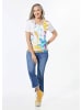 GOLDNER Jerseyshirt mit Paillettenfront in weiß / gemustert
