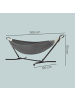 SONGMICS Hängematte Socozzy in Schwarz-Grau - (B)300 x (H)95 x (T)90 cm