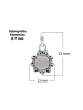 mantraroma 925er Silber - Kettenanhänger (L) 13 x (B) 23 mm mit Rosenquarz