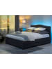 Beliani Doppelbett mit LED MONTPELLIER in Grau/Braun - (W) 187 x (H) 110 x (L) 213 cm