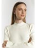 DreiMaster Damen Strickpullover in Wollweiss